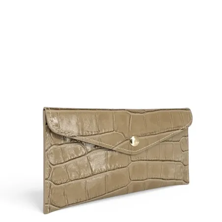 porte-monnaie taupe moyen en cuir pur vachette italien