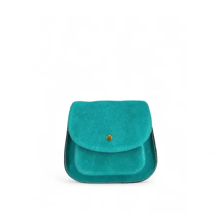 besace en cuir pur vachette turquoise pour femme fabriqué en Italie