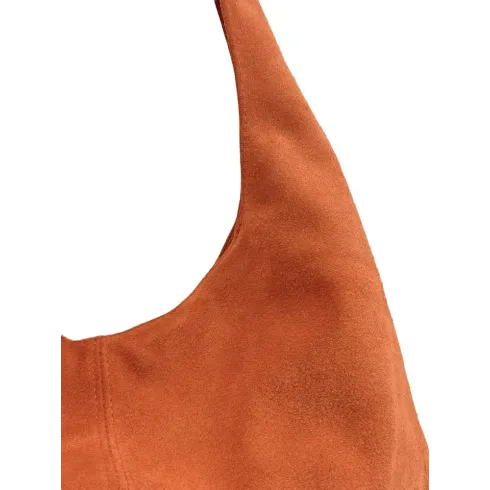 sac hobo en cuir nubuck tendance orange foncé pour femme