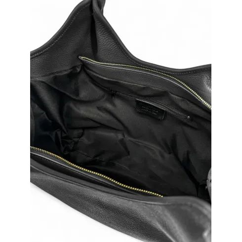 sac à main pour femme avec bandoulière en cuir grainé noir
