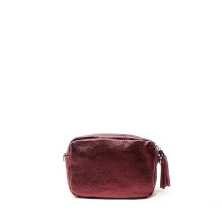 Sac femme tendance en cuir porté épaule avec bandoulière amovible framboise irisé sac trotteur