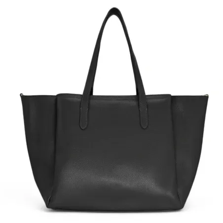 sac à main noir en cuir grainé tendance pour femme
