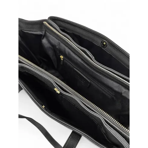 maxi sac à main noir pour femme fabriqué en italie en cuir grainé