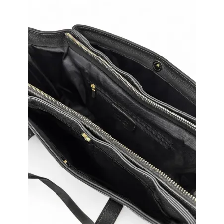 maxi sac à main noir pour femme fabriqué en italie en cuir grainé