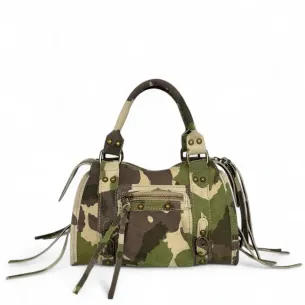 petit sac à main imprimé en cuir nubuck camouflage