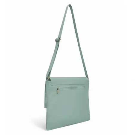 sac besace tendance vert pastel en cuir pur vachette femme fabriqué en italie