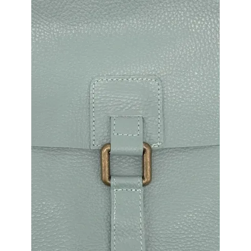 sac bandoulière italien femme en cuir grainé vert pastel mode
