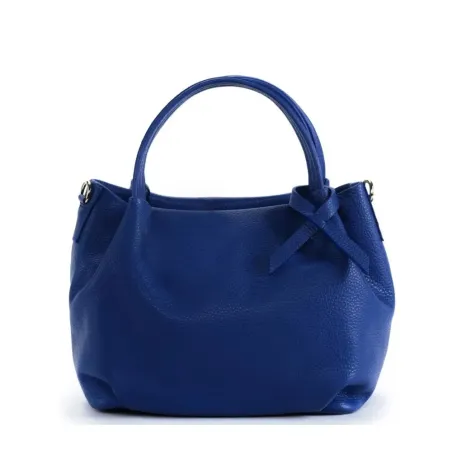 Sac à main femme tendance en cuir porté main avec deux anses bleu roi