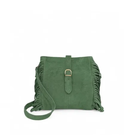 sac en croûte de cuir vert anglais avec bandoulière réglable fabriqué en italie taupe besace