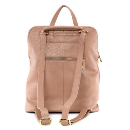 Sac mode femme en cuir grainé porté dos ou épaule rose sac à dos tendance
