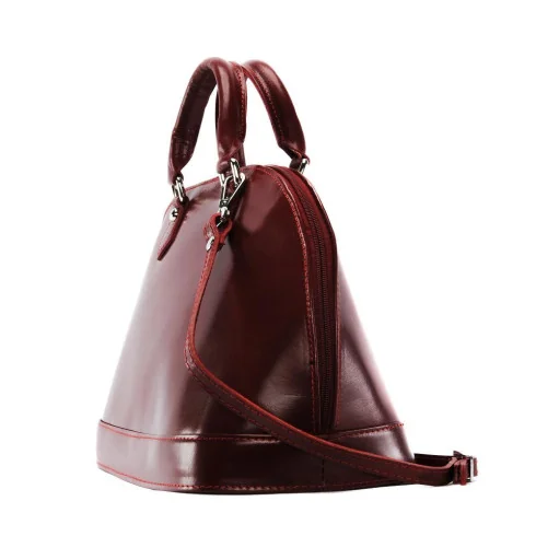 Sac tendance femme en cuir porté épaule avec bandoulière amovible rouge foncé