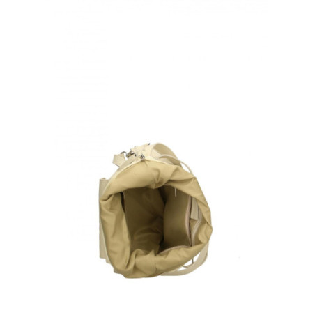 sac femme en cuir italien haut de gamme porté épaule et bandoulière beige