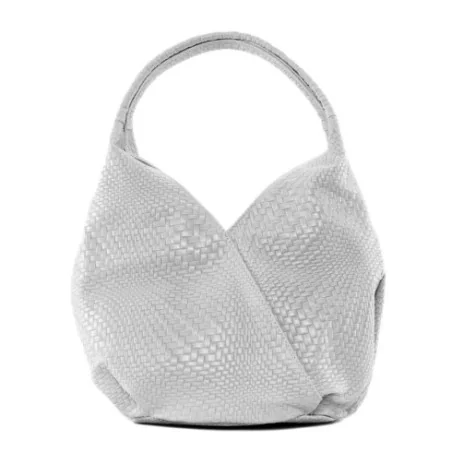 Sac à main femme tendance en cuir embossé tressage porté épaule blanc sac hobo