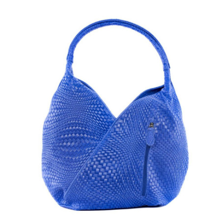 Sac hobo tendance femme en cuir à motif porté épaule bleu roi