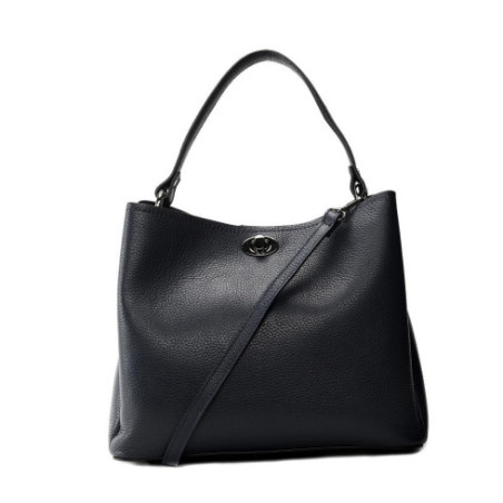 Sac femme tendance en cuir italien pur cuir de vachette porté épaule bleu foncé