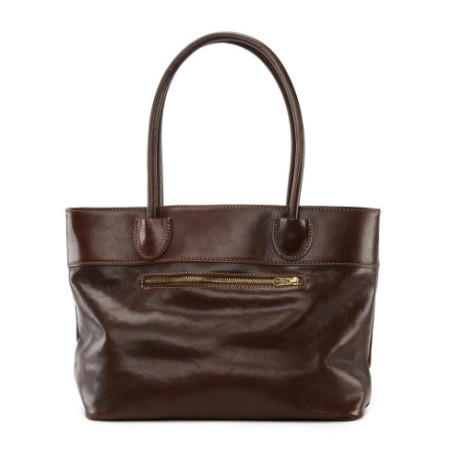 Sac cabas femme tendance en cuir porté épaule marron moyen sac shopping