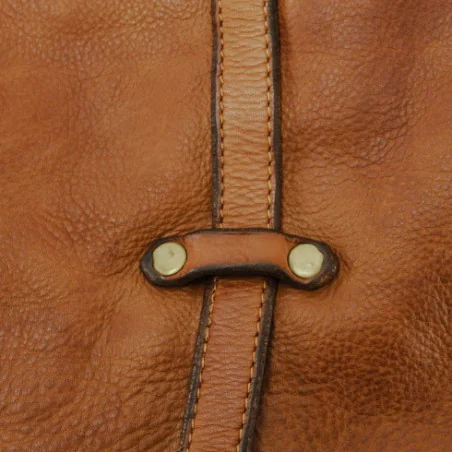 Sac en cuir souple marron cognac pour femme