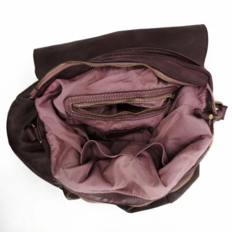Sac messager en cuir souple vintage bordeaux fabriqué en Italie
