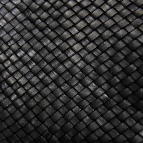 Sac femme en cuir italien de vachette couleur noir avec dragonne et bandoulière