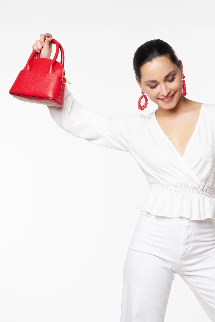 Mini sac à main pour femme en cuir grainé MANOLITA