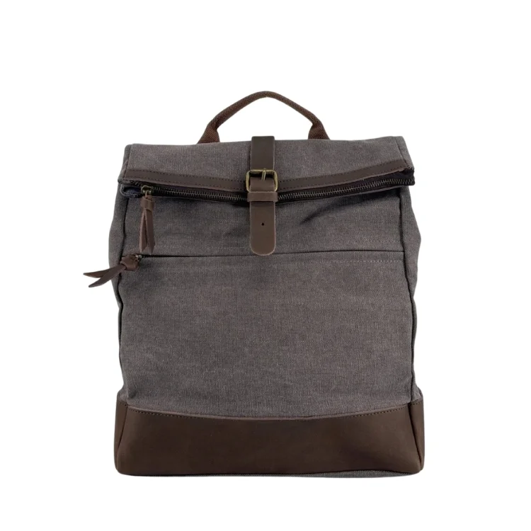 Sac à dos en toile et cuir TEKOKOTA