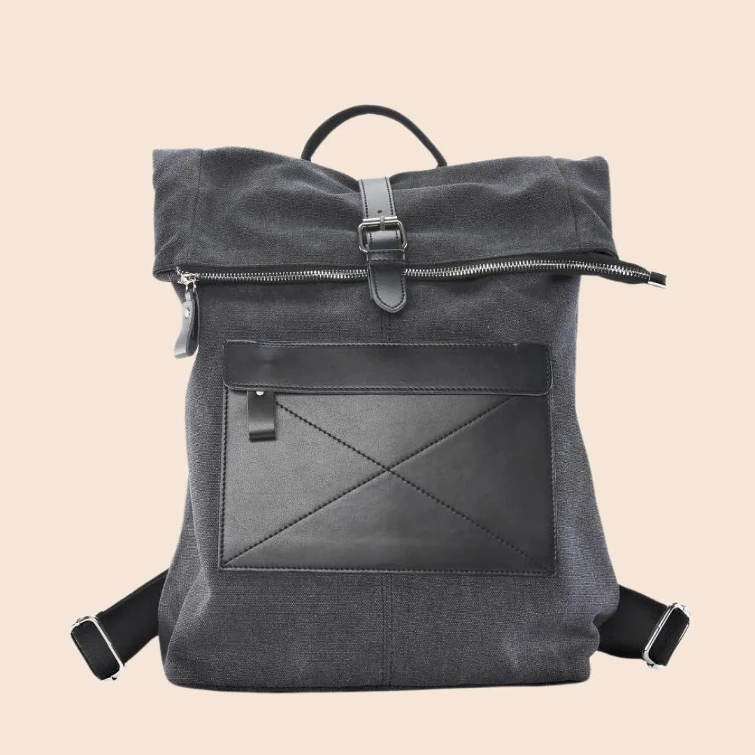 Sac à dos en toile et cuir LANAI