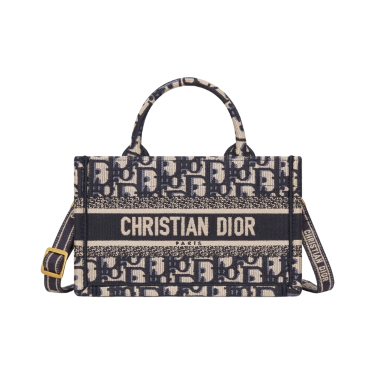 Sac cabas rigide en toile jacquard Book Tote de chez Dior