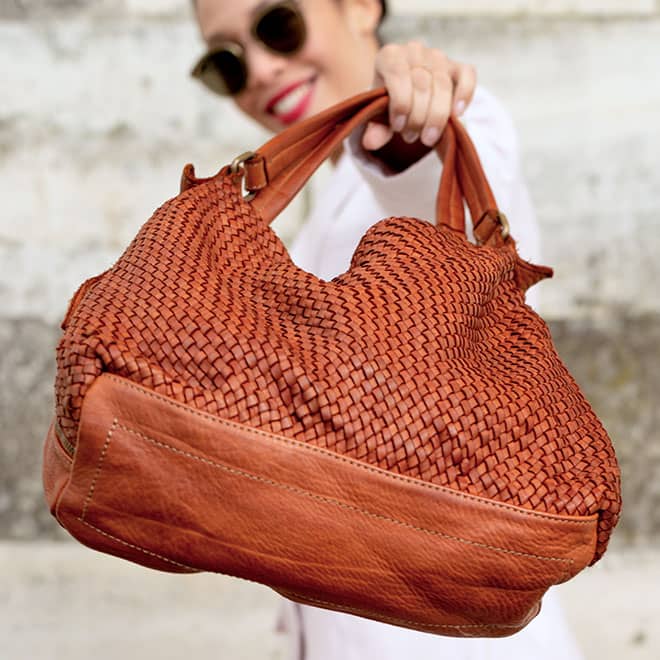 Craquez pour unn sac en cuir ttress&eacute;