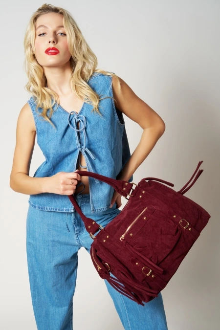 Sac à main vegan en velours côtelé pour femme VELVET STORM